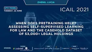 Assessing Self Supervised Learning for Law and CaseHOLD Dataset of 53k+ Legal Holdings Zheng,Lucia