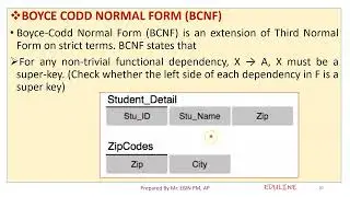 MODULE 4 - TOPIC 7 - BCNF