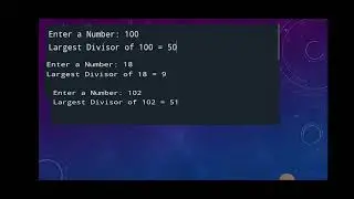 write a C program for the largest integer divisor of a number n that is less than n.