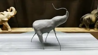 Sculpting an Elephant, part 3: Starting the clay