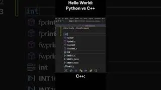 Hello world. Python vs C++. #shorts  #python  #memes