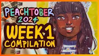 How to Prevent Art Challenge Burnout ✨ Peachtober Week 1 Timelapses