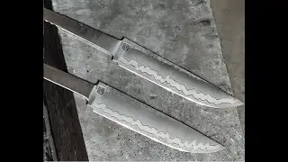 Forging a knife from rare DI90 steel in laminate