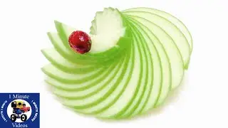 How to Make a Hand Fan with an Apple / Food Art, Cutting Skills, Decoration, Garnish