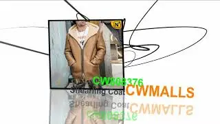 CWMALLS® Tan Sheepskin Leather Coat with Hood CW808376 | CWMALLS.COM