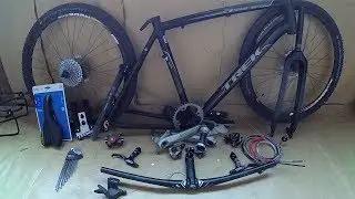 Building a Trek bike from scratch using spare parts. Carbon fork and BB7 replica brakes.