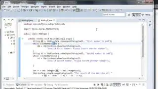 User interface input data validation. Java Swing Video Tutorial 2 in English