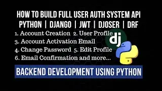 How to Build User Authentication System API using Django, Djoser, JWT, DRF with Email Workflows
