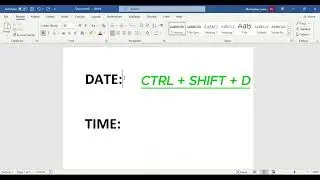 SHORTCUT FOR DATE AND TIME ON MICROSOFT WORD