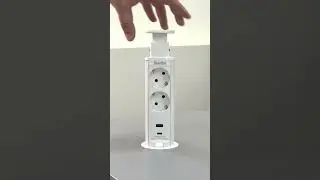 Shelbi Выдвижной настольный розеточный блок на 2 розетки 200B, 1 USB, 1 Type-C