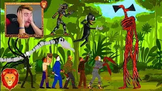 SIREN HEAD VS CARTOON CAT FREDDY LONG HORSE JASON IT PENNYWISE SLENDERMAN CREEPYPASTA | LEON PICARON