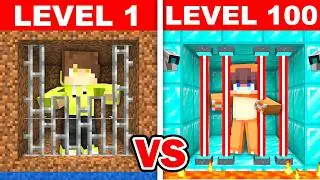 LEVEL 1 vs. LEVEL 100 PRISON (Minecraft)