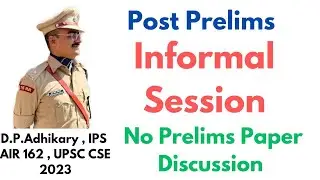 Motivational Session Post UPSC Prelims | Durga Prasad Adhikary , IPS is going live!