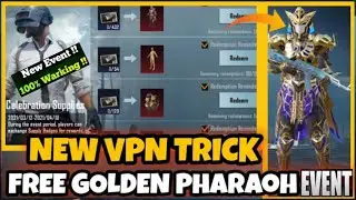 TODAY VPN TRICK 😱 || SEASON 18 VPN TRICK PUBG MOBILE GET FREE PERMANENT GOLDAN PHARAOH SET