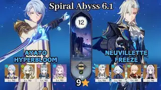 C0 Ayato Hyperbloom & C0 Neuvillette Freeze | Spiral Abyss 6.1 Luna II | Full Star Clear
