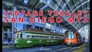 Vintage Silver Line Trolley MTS Light Rail in San Diego, CA sponsored by SDG&E ride into history