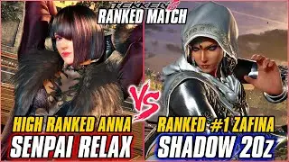 TEKKEN 8 ▰ SENPAI RELAX (Anna) vs SHADOW 20z (#1 Ranked Zafina) ▰ T8 HIGH LEVEL GAMEPLAY