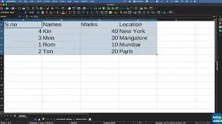 How to create a table in LibreOffice Calc? Lookalike of MS Excel Table