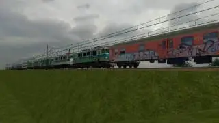 [MaSzyna]EU07-417 MAJKOLTRANS z składem złomu maszyn