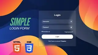 HTML & CSS Login Form | Login page in HTML