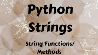 Strings in python | String functions / methods | Creative Notes