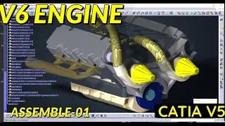 V6 Engine Design in Catia | Assemble Part -01 | Advanced Assembly  | CATIA TUTORIALS