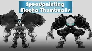 speedpainting mecha thumbnails in alchemy and photoshop