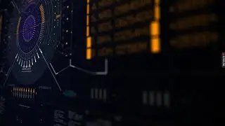 No-copyright || without logo || HUD futuristics animation with sound and hacker screen 4k
