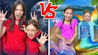 IF My DAUGHTERS Were MERMAIDS vs VAMPIRES! Funny PRANK Situations!