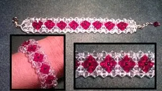 Duo coloured bracelet made with 2 rows beginners beading tutorial