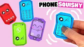How to make paper PHONE squishy easy, origami squishies NO GLUE NO TAPE