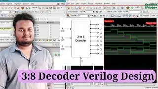 VLSI Basics: 3:8 Decoder Verilog Design using Cadence IUS | Code, Testbench & Simulation Explained