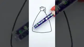 ⏪⏪ Reverse Princess Dress Coloring 💜🤩 Glitter Art ✨ #glitter #art #purple #princess #dress #color