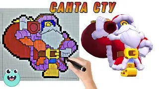 САНТА СТУ | Как нарисовать Сту по клеточкам из Бравл Старс