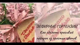 ЗЕФИРНЫЕ ГОРТЕНЗИИ. Как сделать сделать красивый подарок из самых простых цветов.
