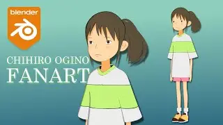 Chihiro Ogino FanArt in Blender | @shionmgr