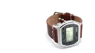 {LEATHER CRAFT} Easy Making a Leather Watch Strap Old CASIO / Free PDF Pattern (ASMR No Talking)