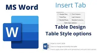 Table | Table style options | Insert Tab | MS word