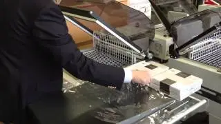 Hoeklasser met krimpklok "RP 55" (Minipack Torre) België Luxemburg drukkerij beschutte werplaats