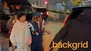 Lil Wayne arrives at the Lakers game in Los Angeles, CA