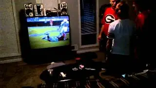 Family going crazy after Ga dawgs win