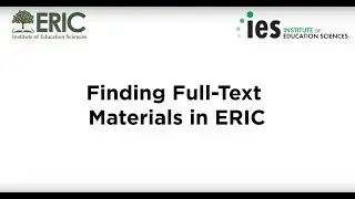 Finding Full-Text Materials in ERIC