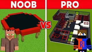 NOOB vs PRO Trampoline Park Build Battle in Minecraft
