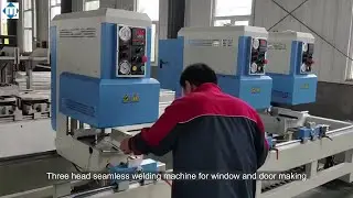 Three head seamless welding machine for window door making