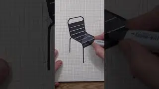 Sketching a Cafe Chair  #sketch #copic #shorts