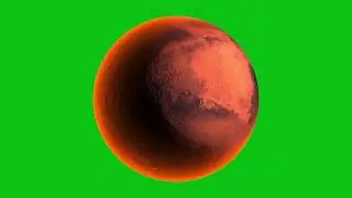 Realistic 3d Planet Mars Rotation Loop Animation on Green Screen - Motion Made