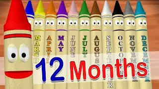 Months of the Year Crayons | 12 Months of Year for Kids | Learn the Months