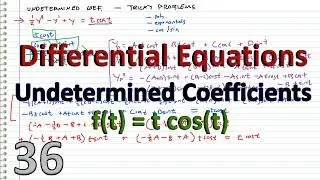 Differential Equations - 36 - Tricky Undetermined Coefficients Example ( t*cos(t) )
