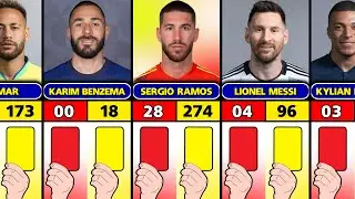 How Many YELLOW and RED Cards Famous Footballers Have?