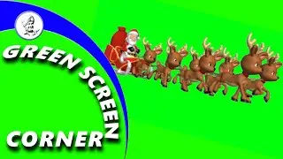 SANTA REINDEER SLEIGH CHRISTMAS JINGLE BELLS Green Screen Corner Chrome Key Animation Video Free use